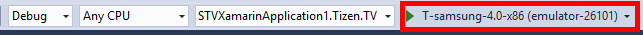 Deploying an Samsung TV app to the emulator in Visual Studio