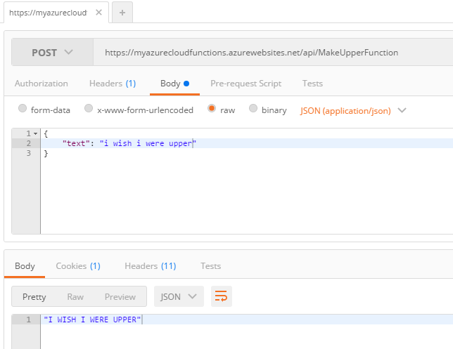 Calling Azure Function from Postman